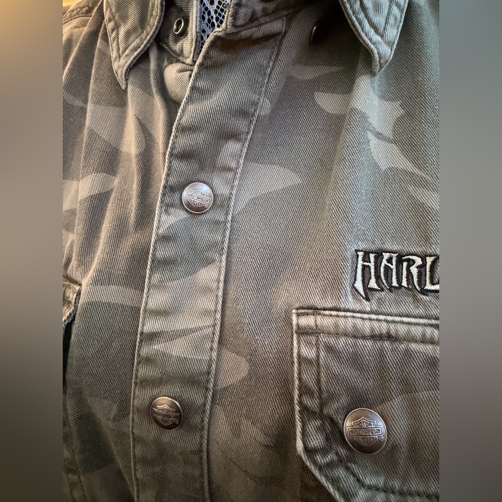 Harley-Davidson Olive Camo unisex Sleeveless Shirt size Medium - Picture 5 of 8